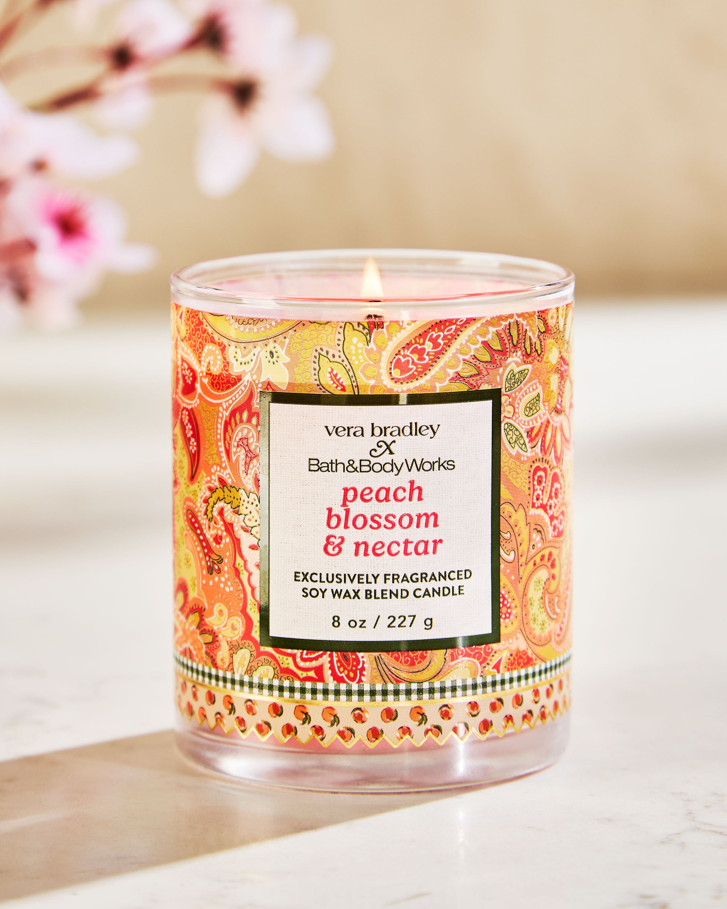 Peach Blossom & Nectar Single Wick Candle | Bath & Body Works