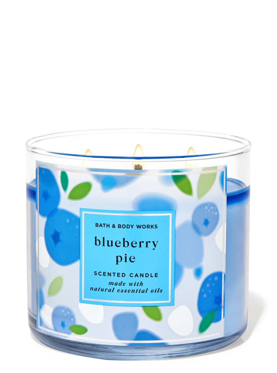 Bath & Body Works Blueberry Pie Large Scented 3 Wick Candle 14.5 oz White Barn 