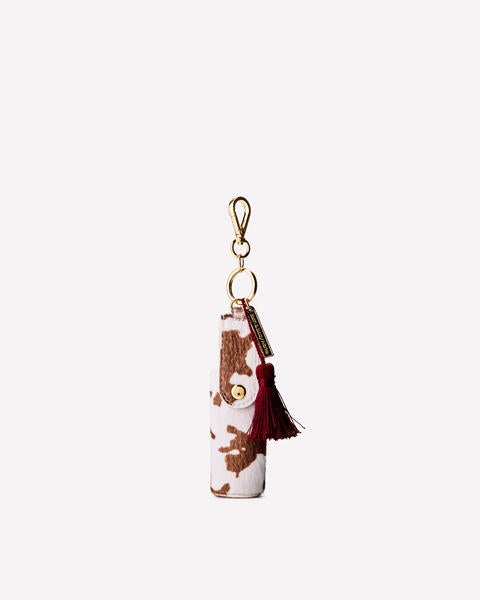 Faux Cowhide Spray Sanitizer & Lip Holder