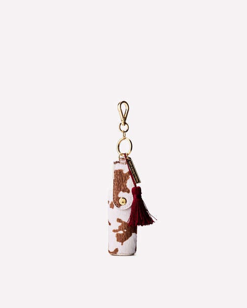 Faux Cowhide Spray Sanitizer & Lip Holder