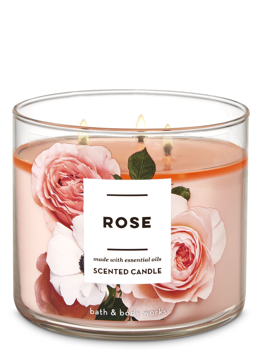 Rose 3-Wick Candle - Bath And Body Works