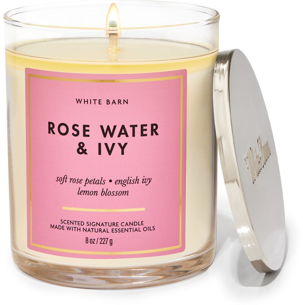 Rose Water &amp;amp; Ivy Signature Single Wick Candle