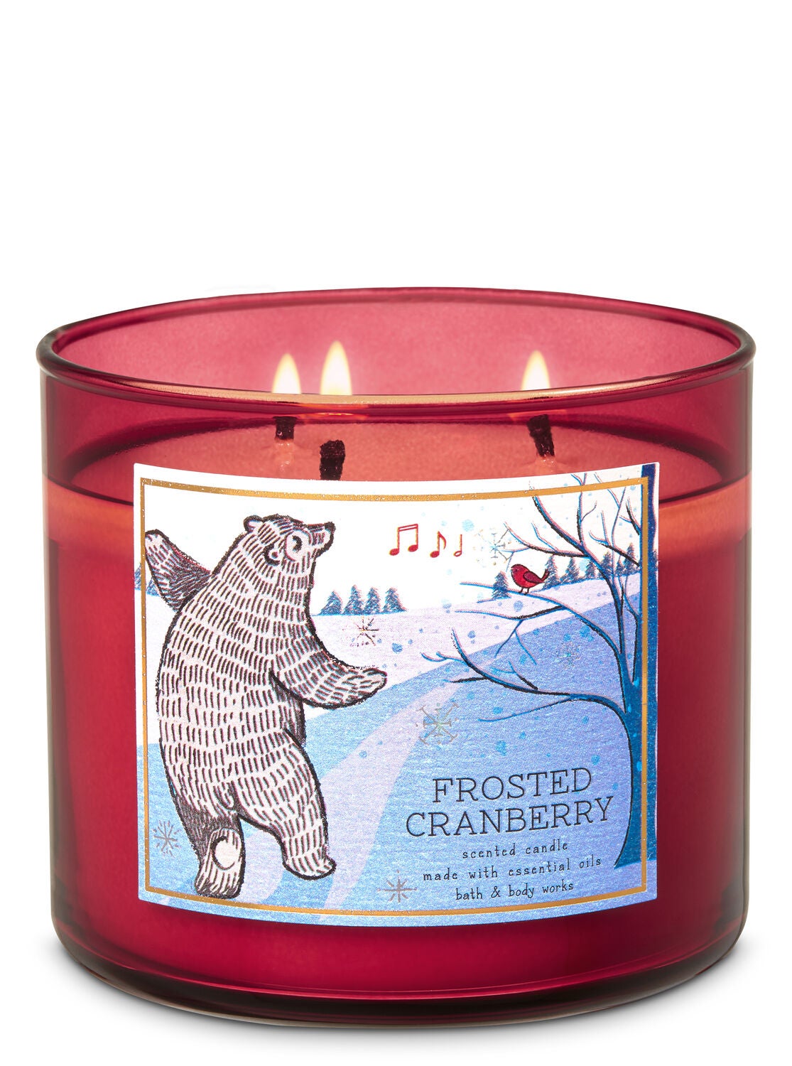 Frosted Cranberry 3-Wick Candle - Bath And Body Works