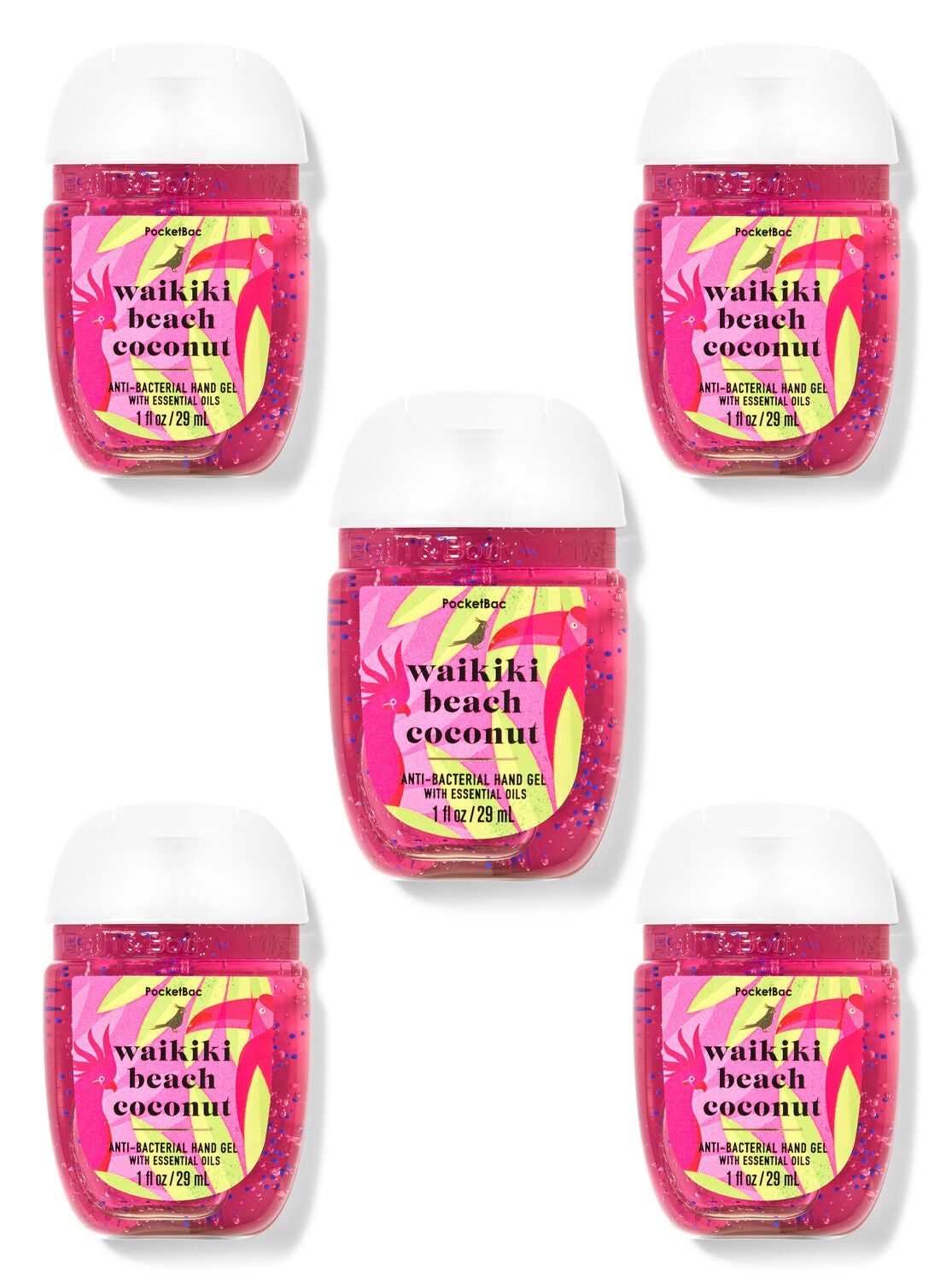 Waikiki Beach Coconut PocketBac Hand Sanitizers, 5-Pack