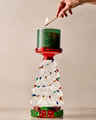 Christmas Tree Water Globe 3-Wick Candle Holder