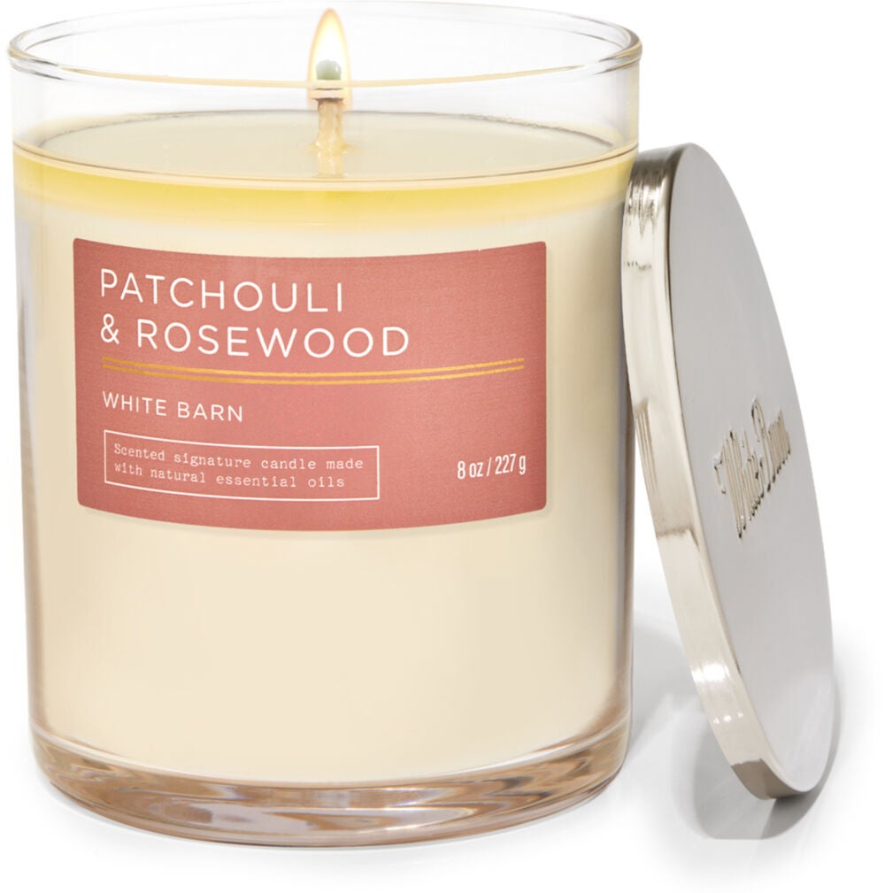 Patchouli &amp; Rosewood Signature Single Wick Candle