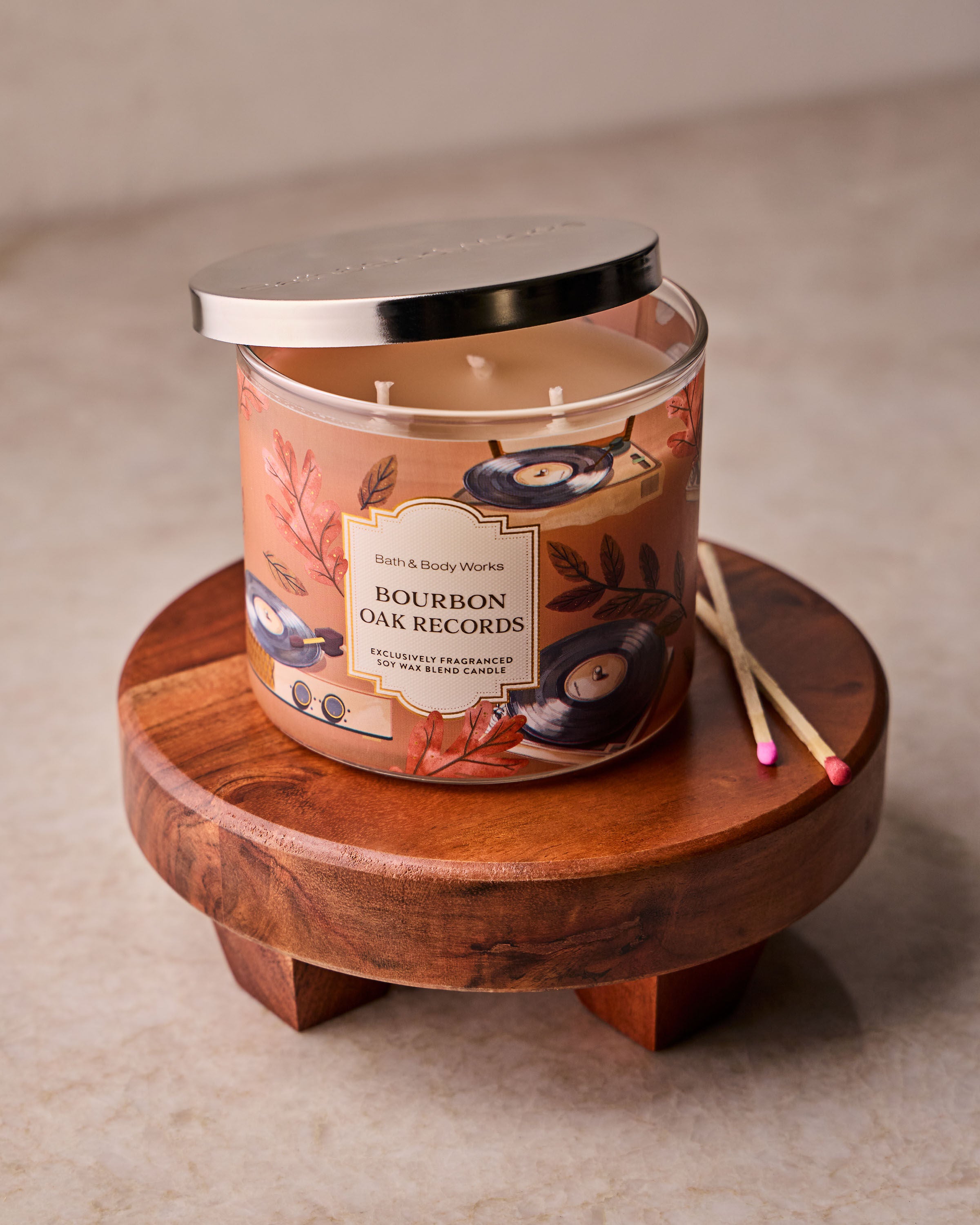 Bourbon Oak Records 3-Wick Candle | Bath & Body Works