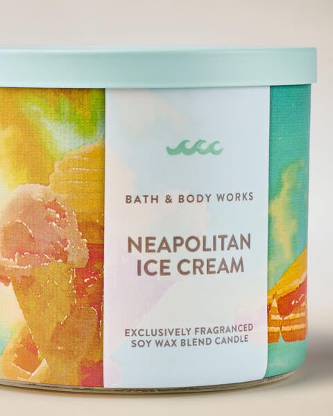 Neapolitan Ice Cream 3-Wick Candle