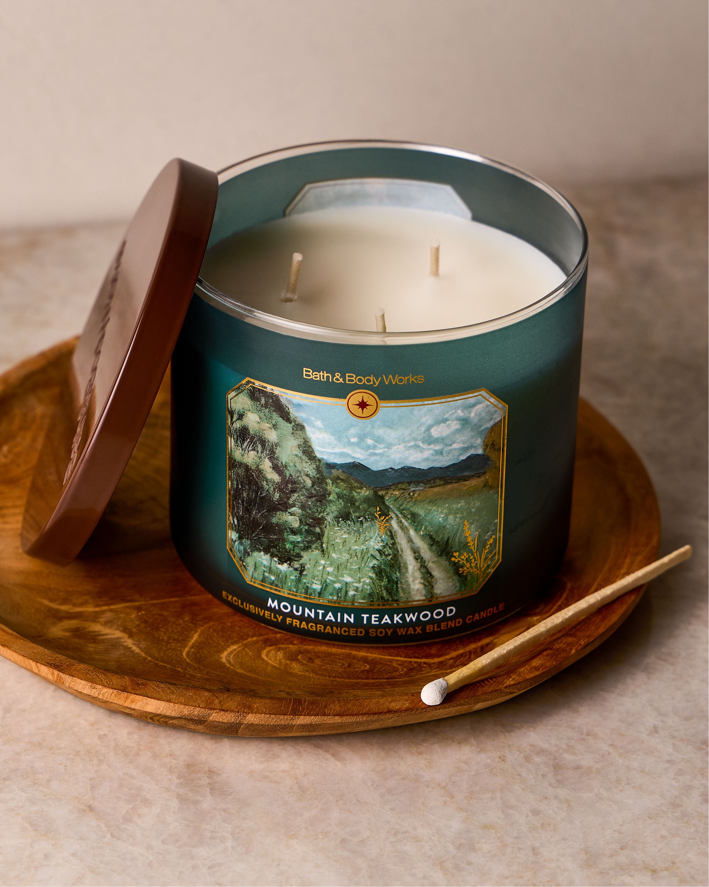 Mountain Teakwood 3-Wick Candle | Bath & Body Works