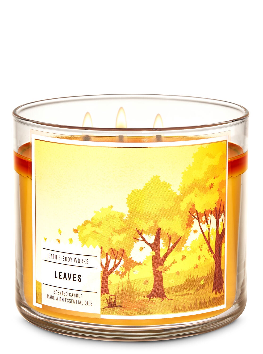 Leaves 3-Wick Candle - Bath And Body Works