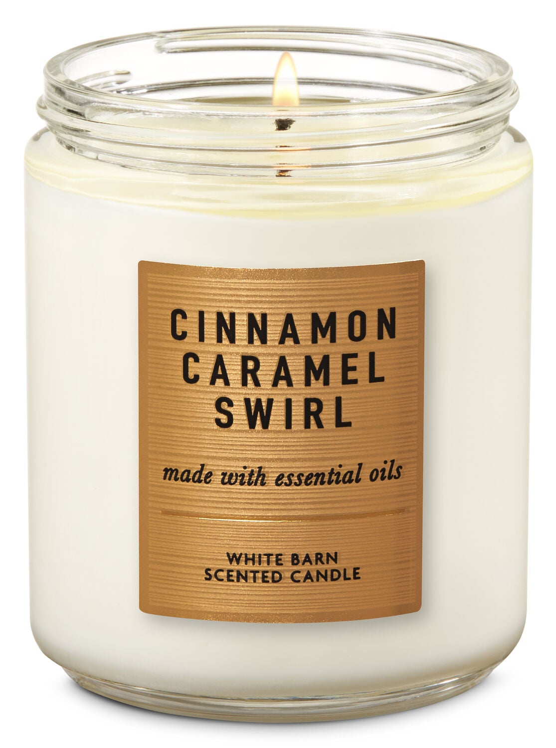 Cinnamon Caramel Swirl Single Wick Candle - Bath And Body Works