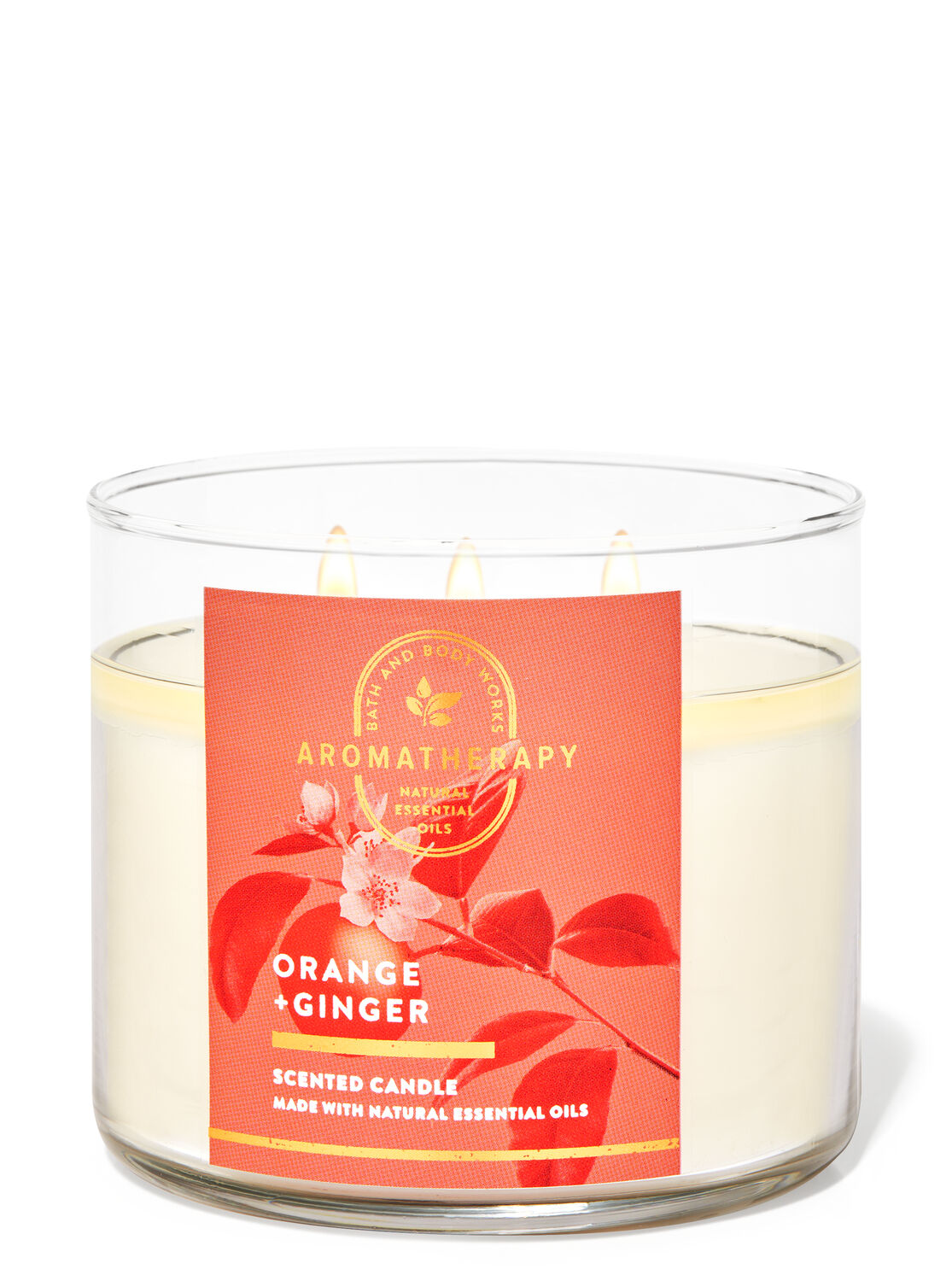 Energy Orange Ginger 3 Wick Candle Aromatherapy 
