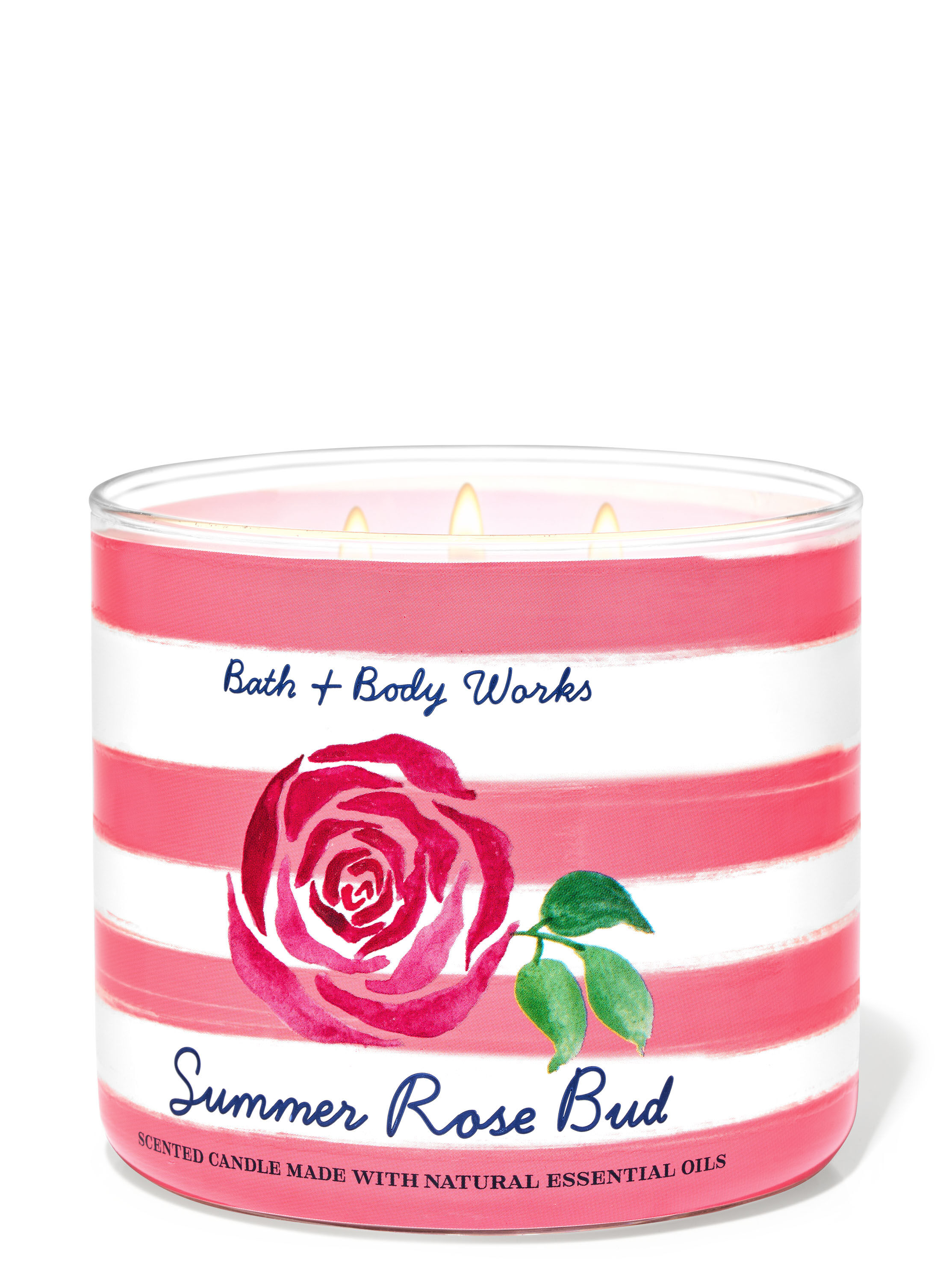 Summer Rose Bud 3-Wick Candle