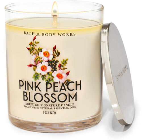 Pink Peach Blossom Signature Single Wick Candle