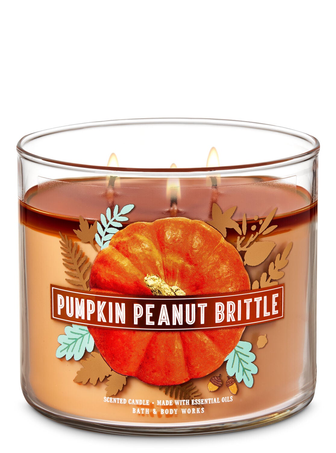 Pumpkin Peanut Brittle 3-Wick Candle - Bath And Body Works