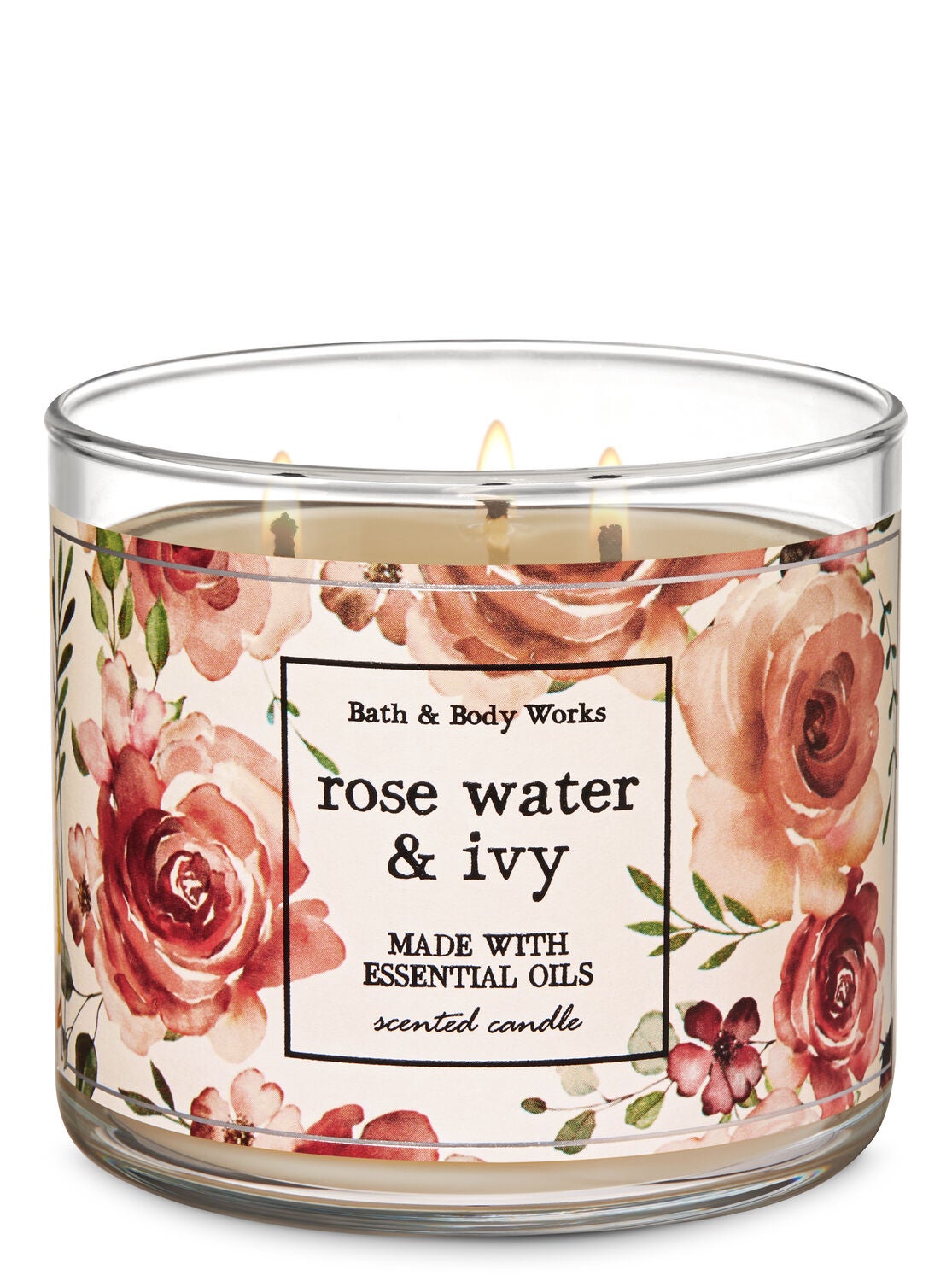 Rose Water & Ivy 3-Wick Candle - Bath And Body Works