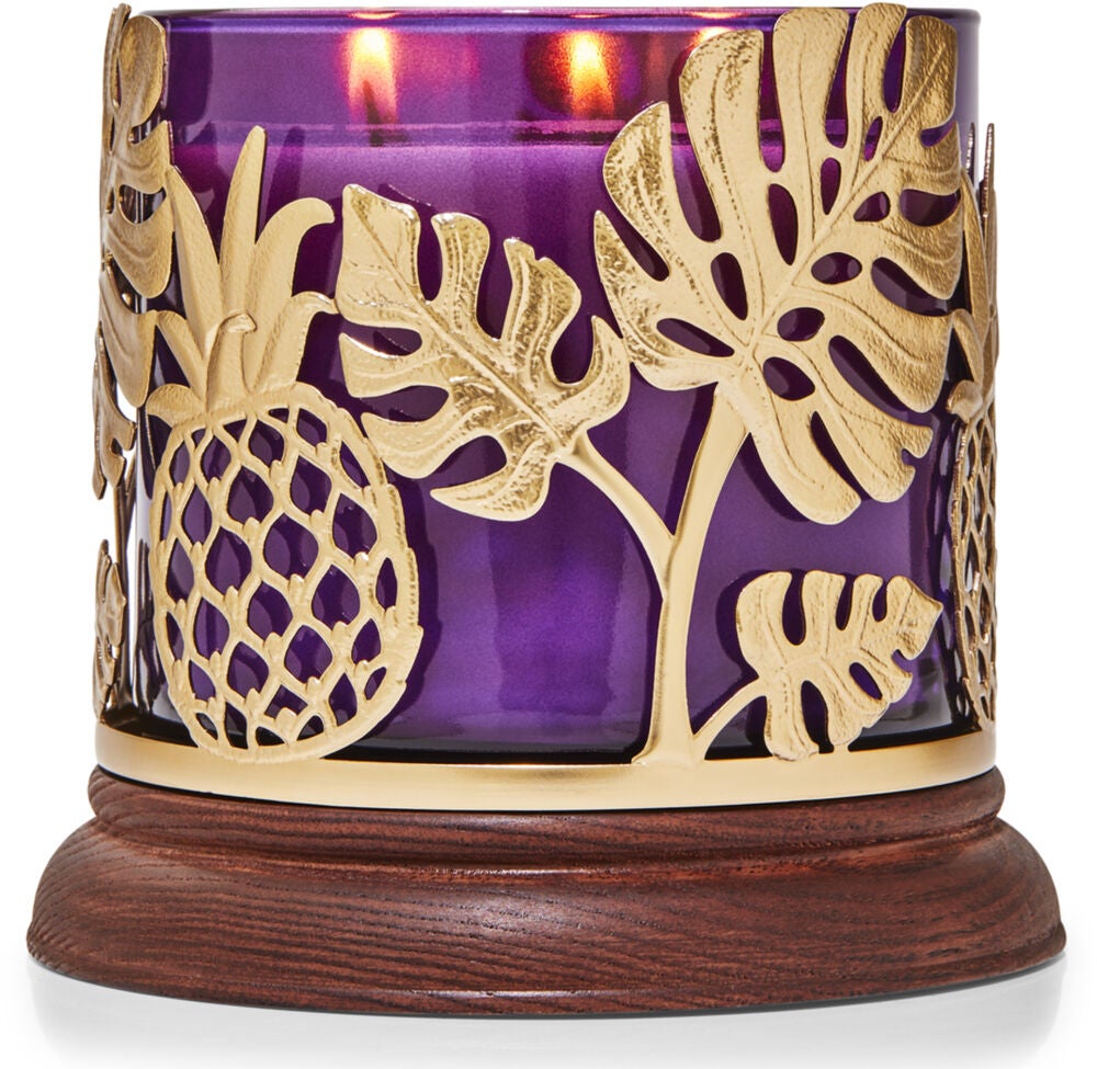 Monstera &amp; Pineapple 3-Wick Candle Holder