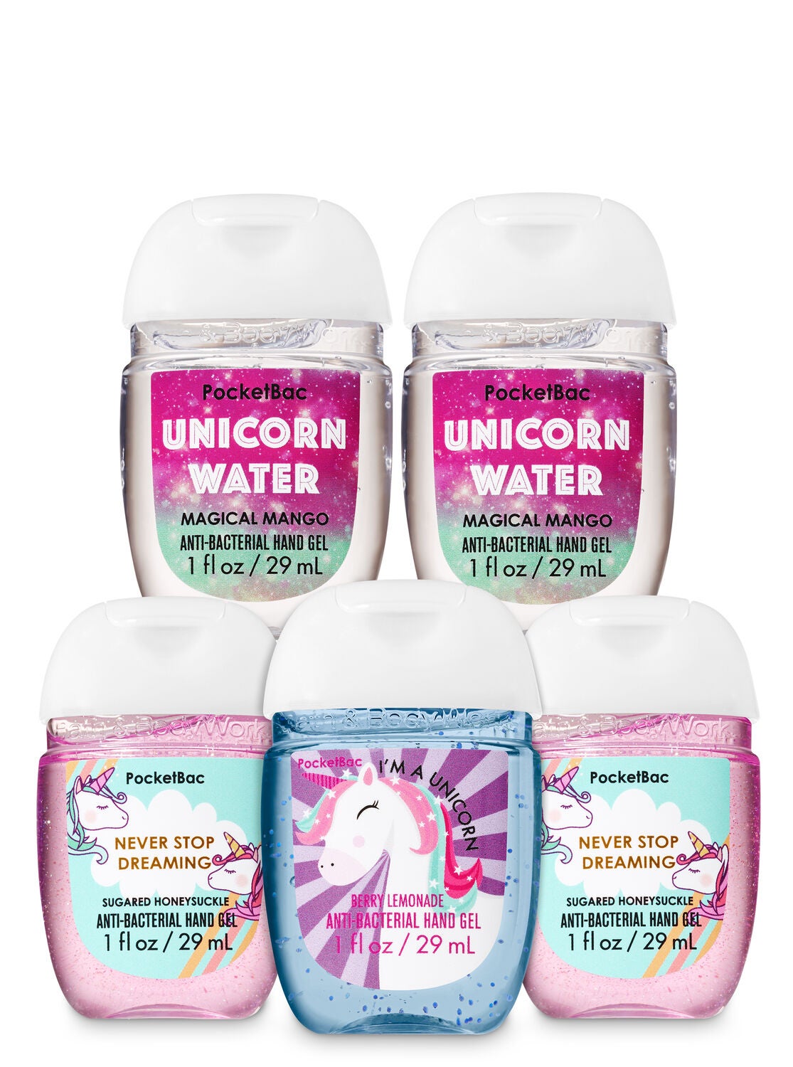 Unicorns Rainbows Pocketbac Hand Sanitizers 5 Pack