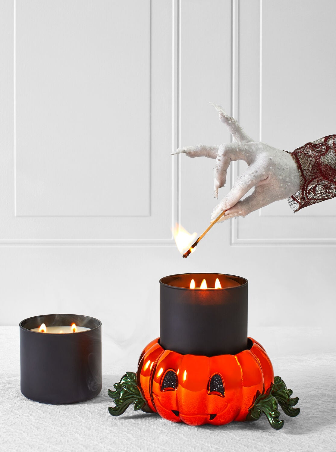 discount sales body and Bath works holder candle wick 3 pumpkin white