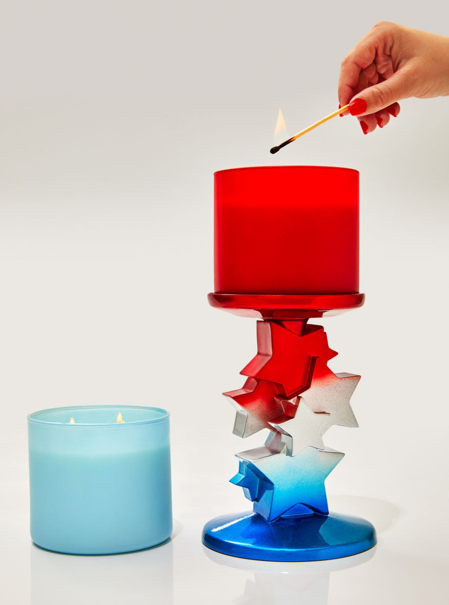 Stars Pedestal 3-Wick Candle Holder