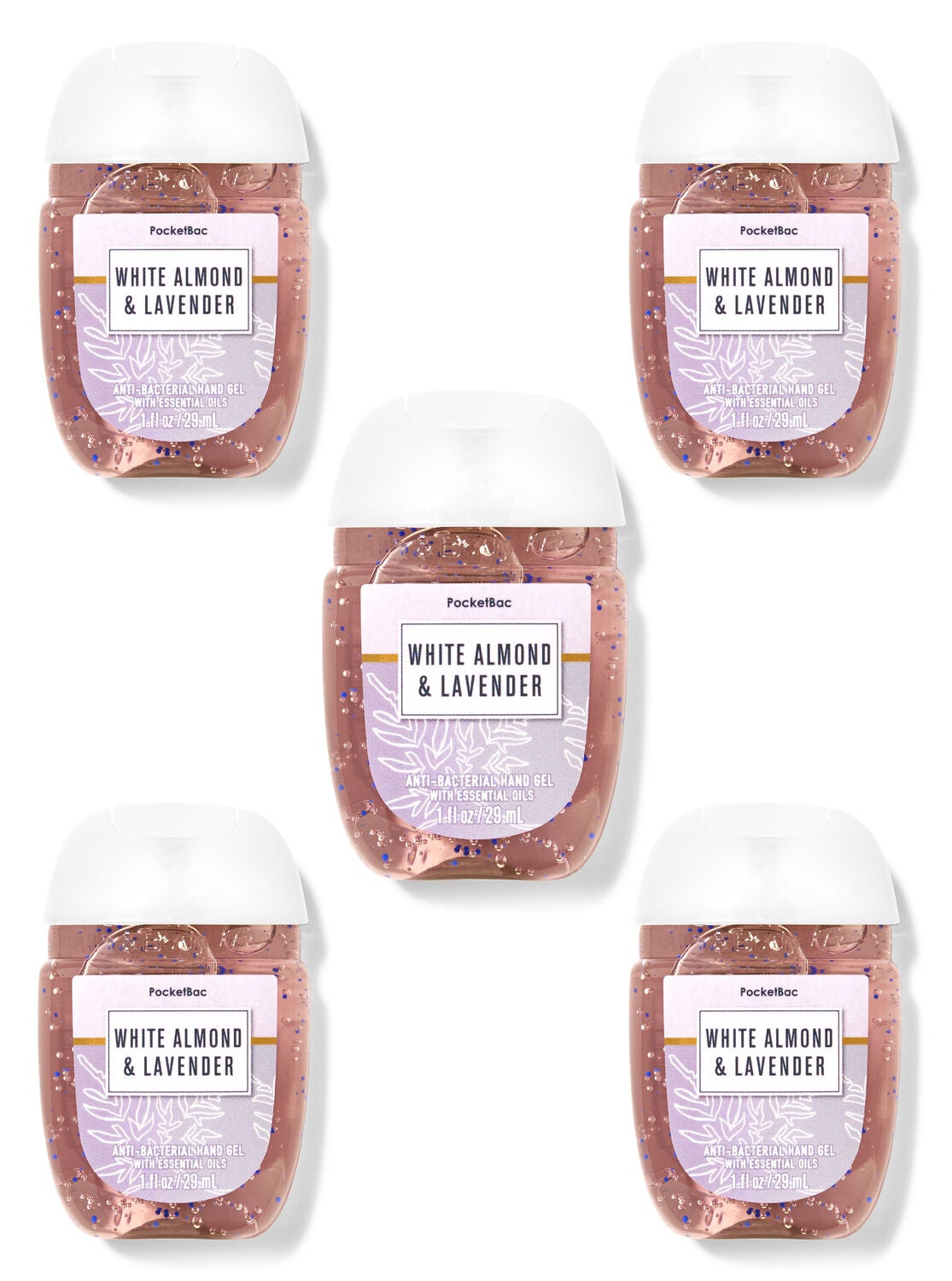 White Almond & Lavender PocketBac Hand Sanitizers, 5-Pack