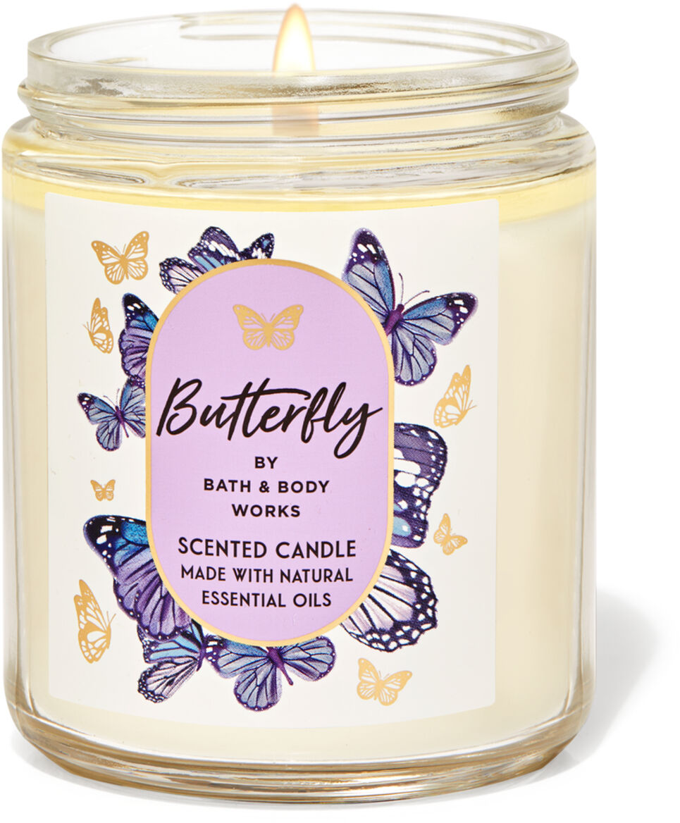NEW BATH & BODY WORKS LILAC SCENTED CANDLE SINGLE WICK 7 OZ PEONY GREEN GRASS 