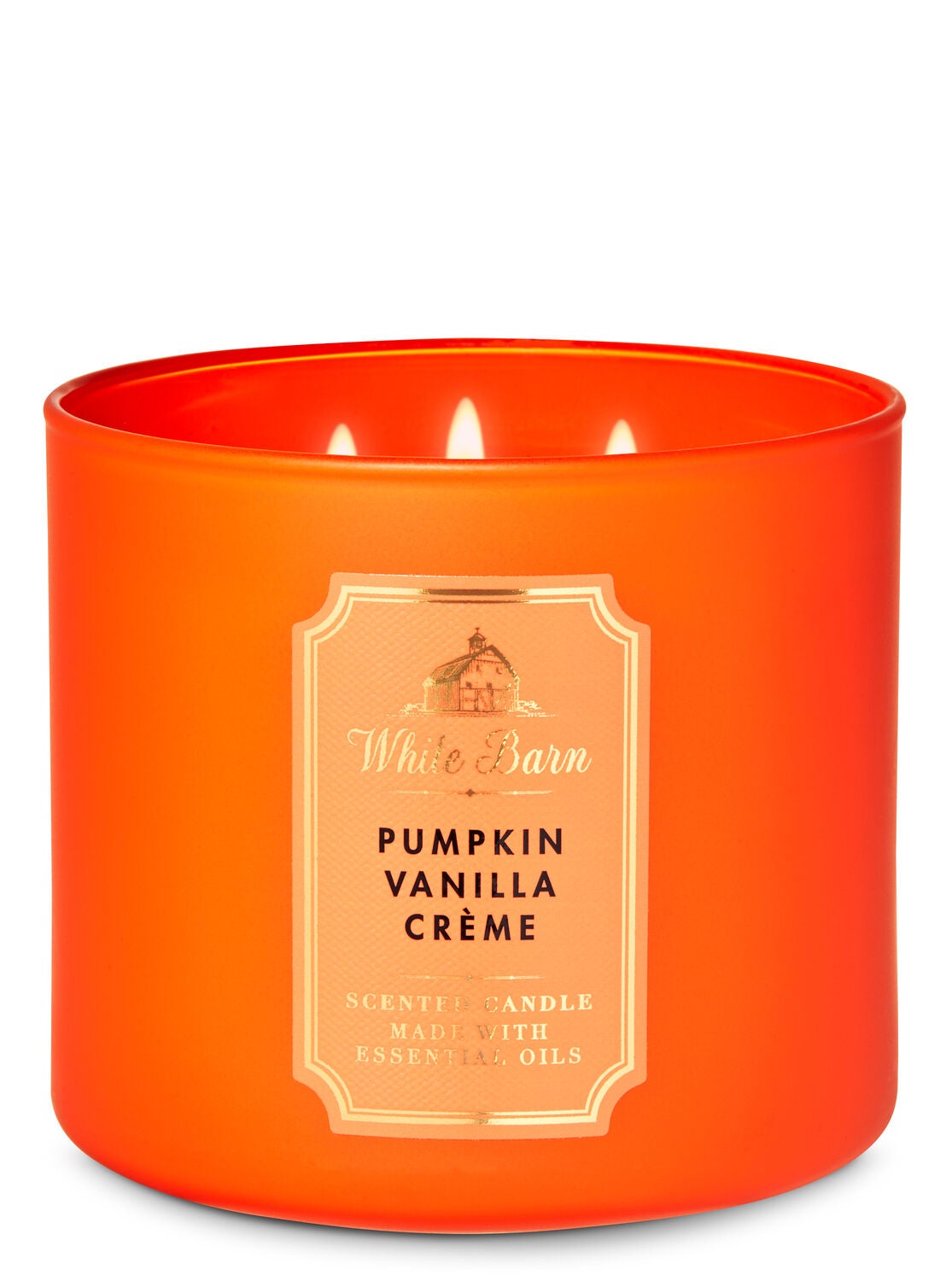 white barn halloween 2020 Pumpkin Vanilla Creme 3 Wick Candle White Barn Bath Body Works white barn halloween 2020