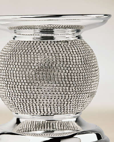 Bling Applique Pedestal 3-Wick Candle Holder