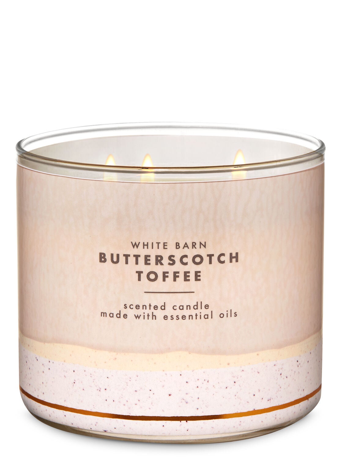 White Barn Butterscotch Toffee 3-Wick Candle - Bath And Body Works