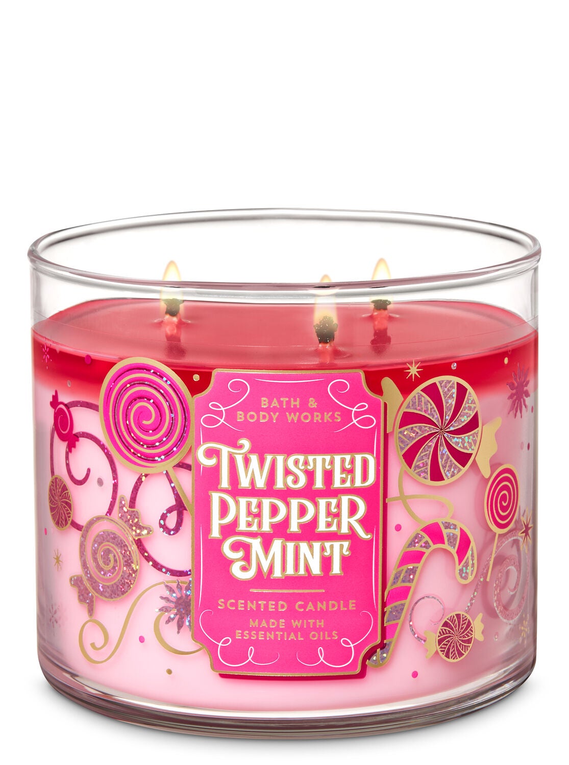 Twisted Peppermint 3 Wick Candle Bath Body Works