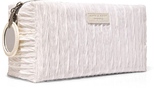 White With Mirror Cosmetic Bag