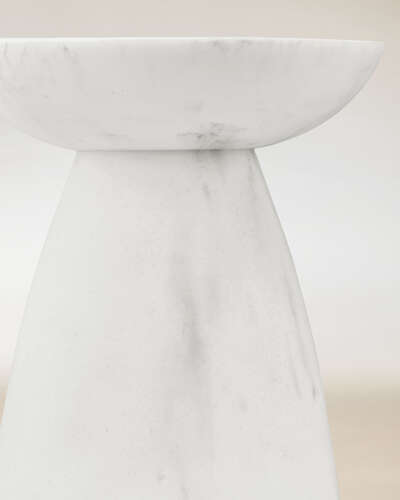 Marble Pedestal 3-Wick Candle Holder