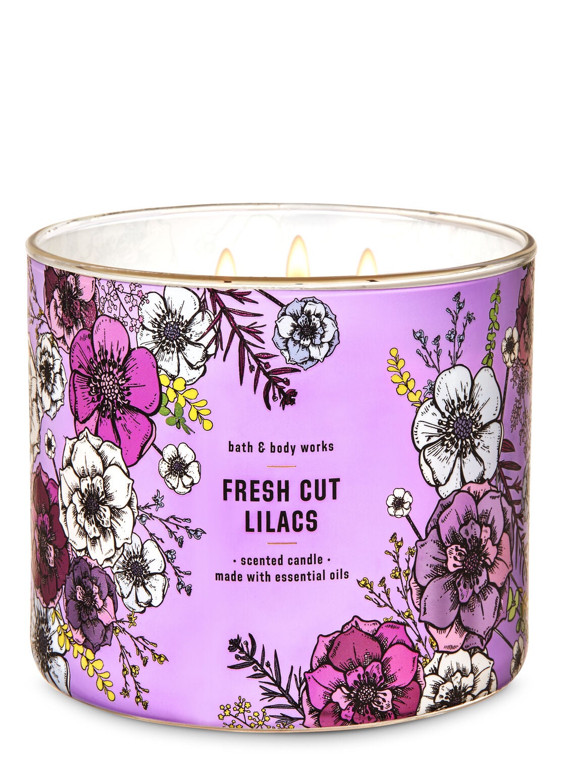 Fresh Cut Lilacs 3-Wick Candle - Bath And Body Works