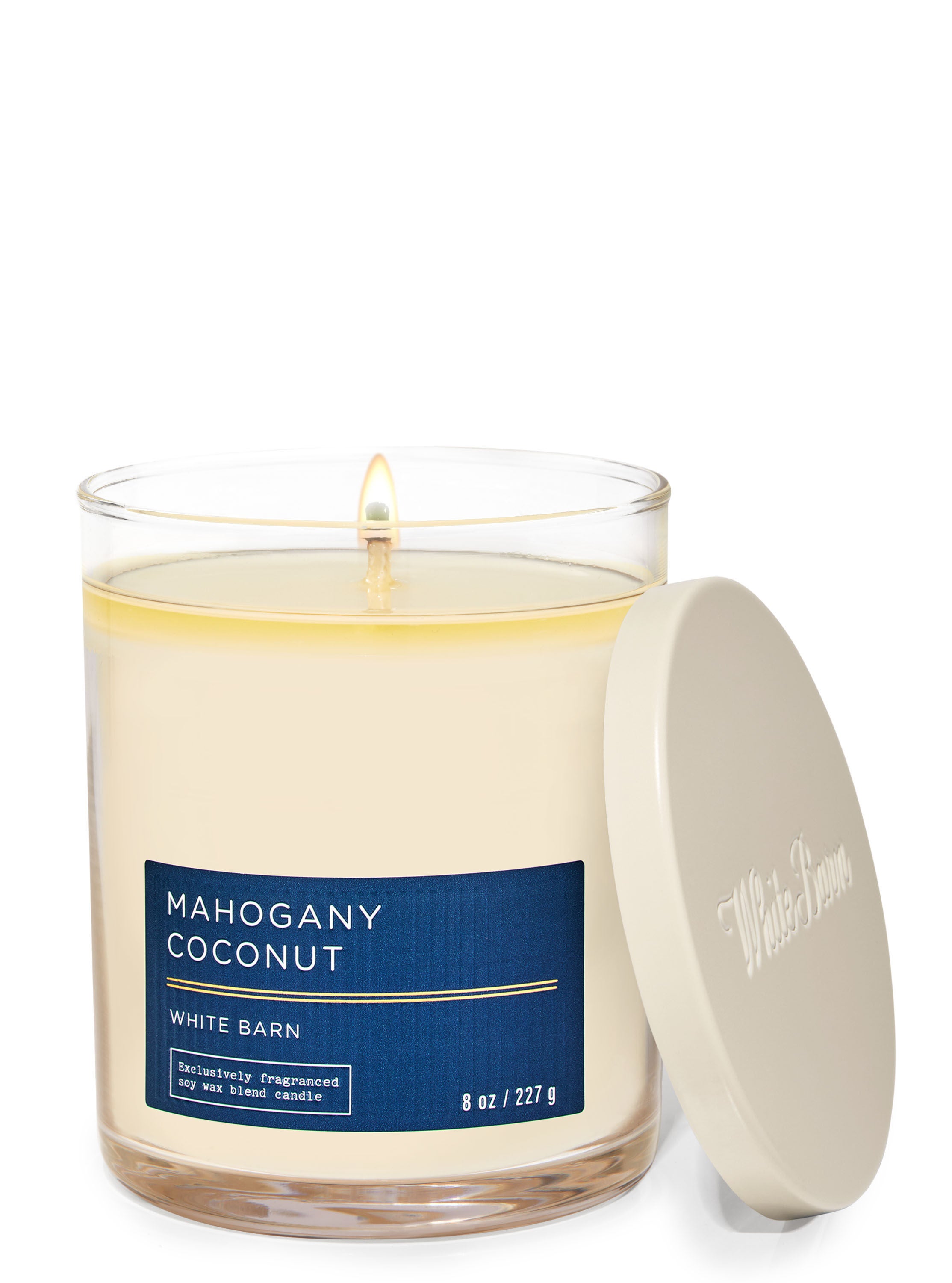 Mahogany Coconut Single Wick Candle - White Barn | Bath &amp; Body Works