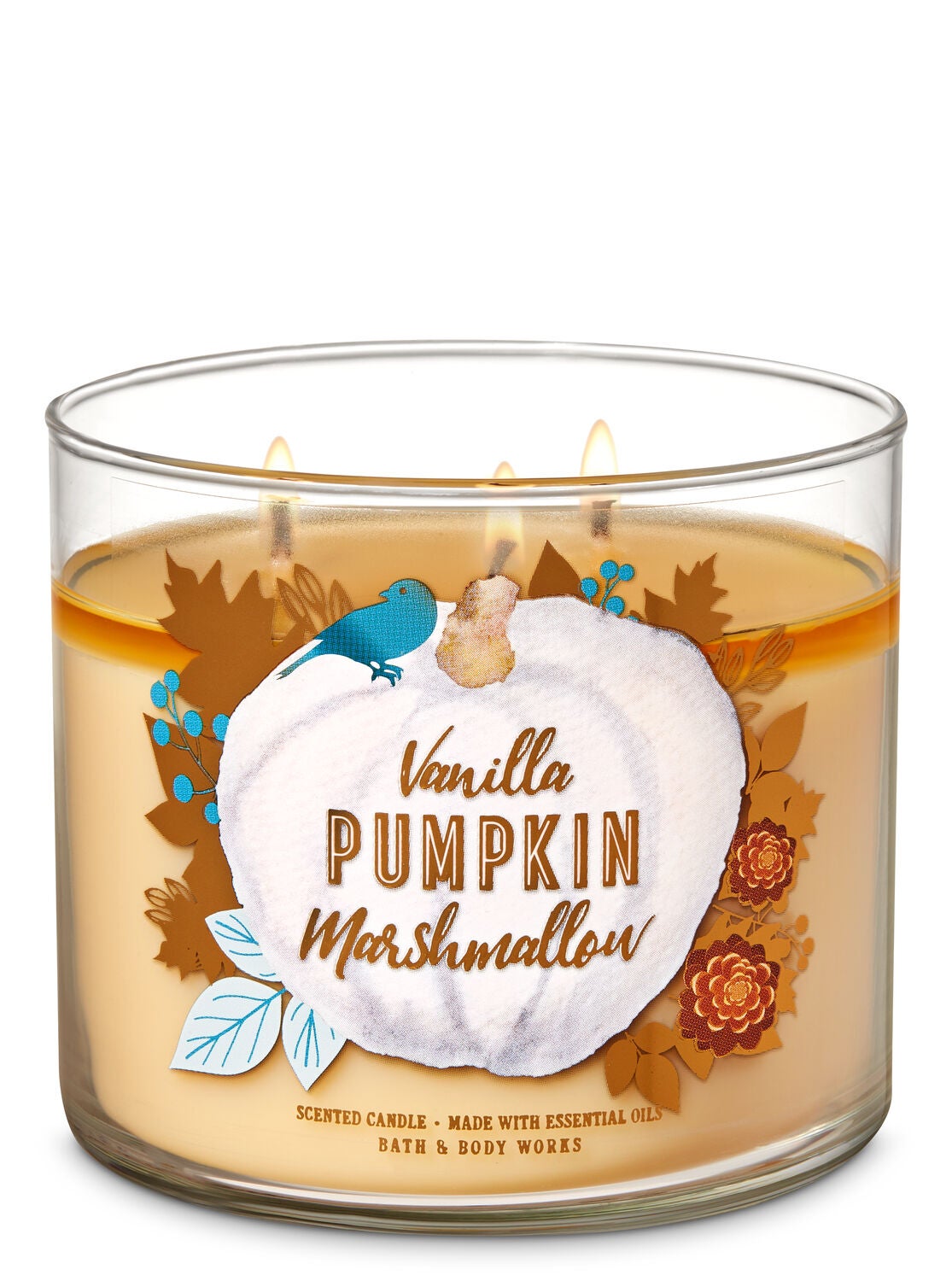 Vanilla Pumpkin Marshmallow 3-Wick Candle - Bath And Body Works