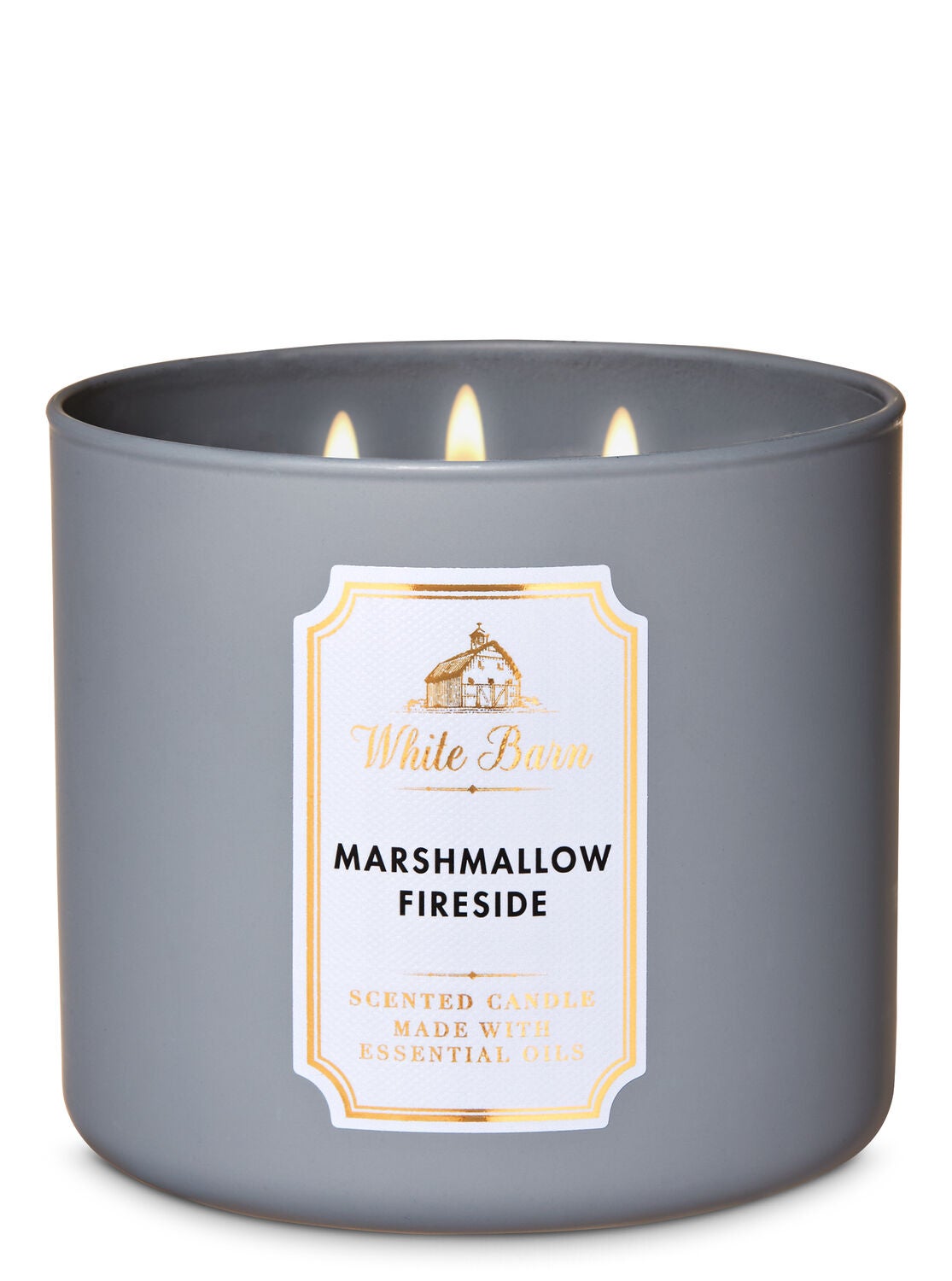 White Barn Marshmallow Fireside 3-Wick Candle - Bath And Body Works