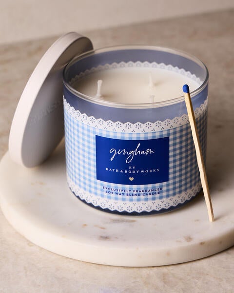 Gingham 3-Wick Candle