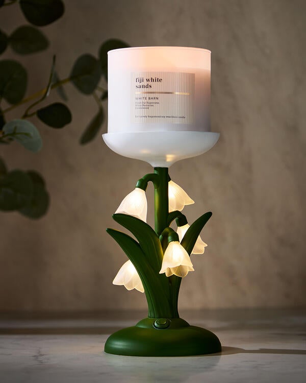 Snowdrop Dream Light-Up Pedestal 3-Wick Candle Holder