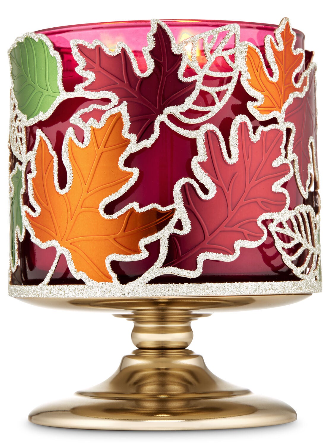Dancing Leaves 3-Wick Candle Holder - Bath And Body Works
