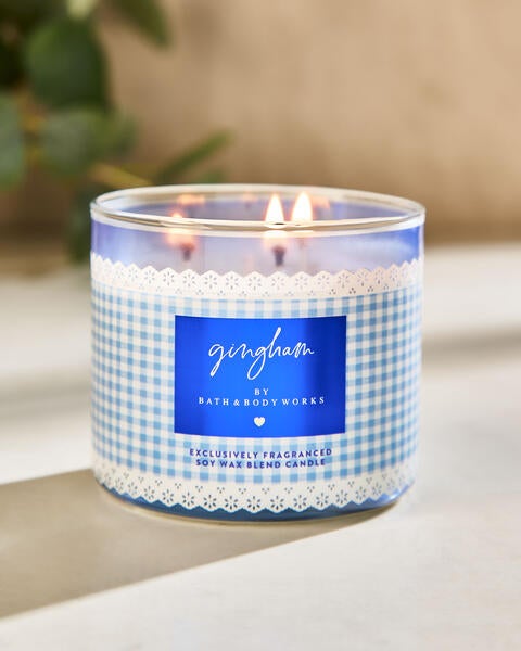 Gingham 3-Wick Candle