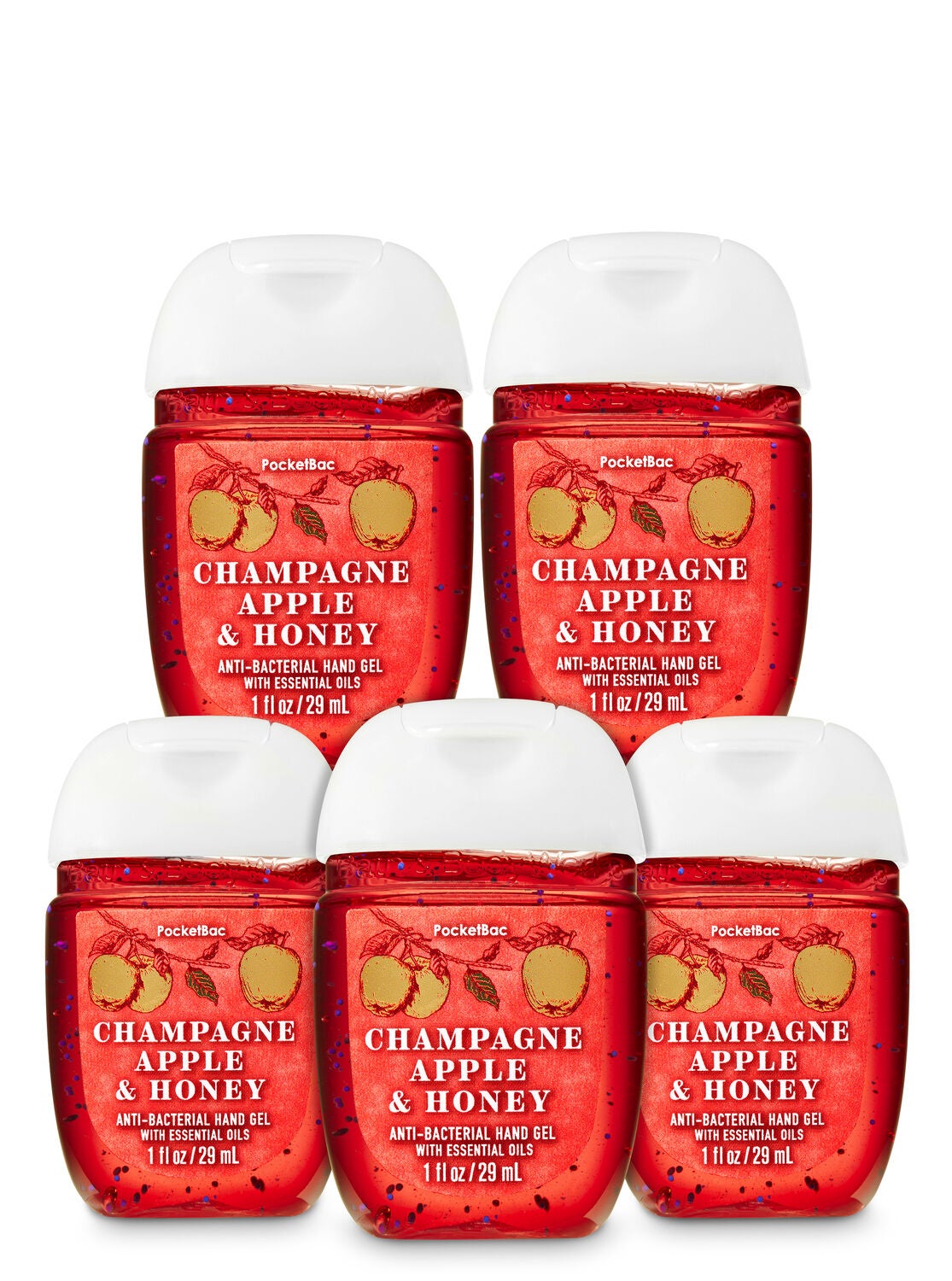 Champagne Apple Honey Pocketbac Hand Sanitizers 5 Pack Bath Body Works