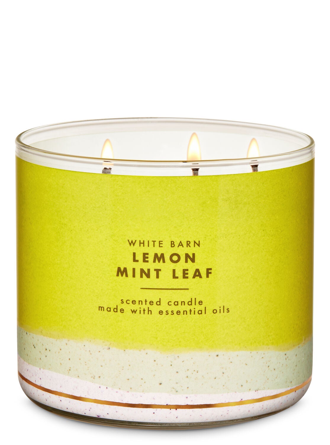 White Barn Lemon Mint Leaf 3-Wick Candle - Bath And Body Works