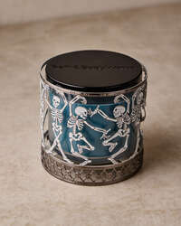 Glow-in-the-Dark Dancing Skeleton 3-Wick Candle Holder