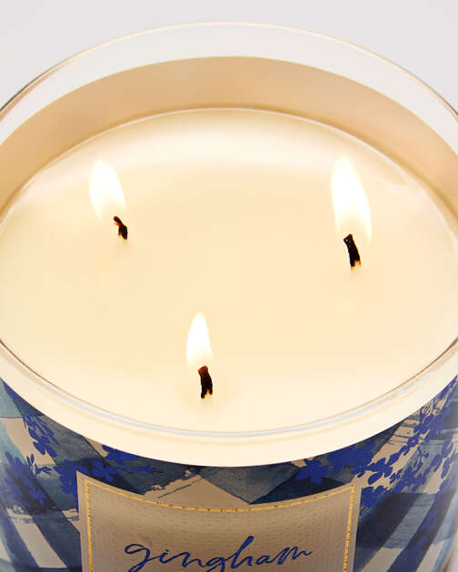 Gingham 3-Wick Candle