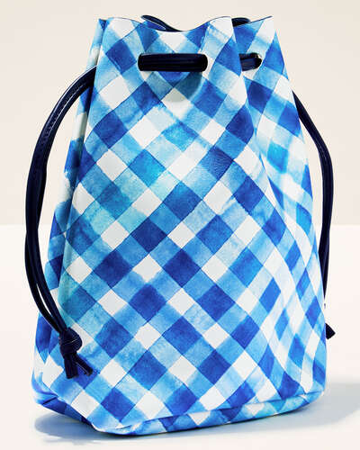 Blue Gingham Gift Bag