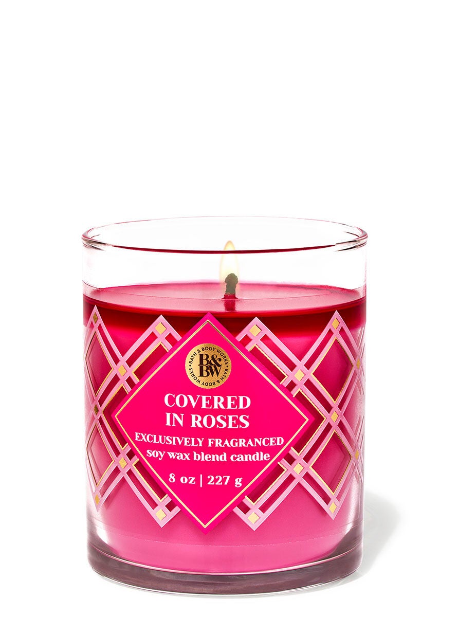 Covered In Roses Single Wick Candle