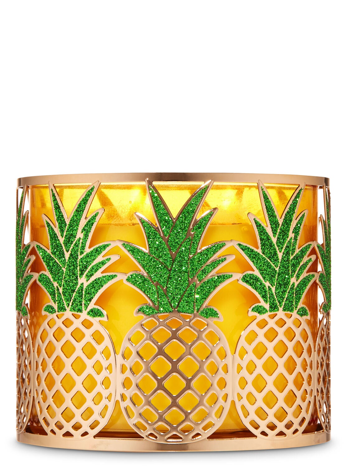 Pineapple 3 Wick Candle Holder Bath Body Works
