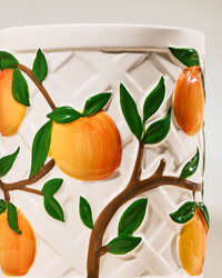 Vera Bradley Peach Pedestal 3-Wick Candle Holder