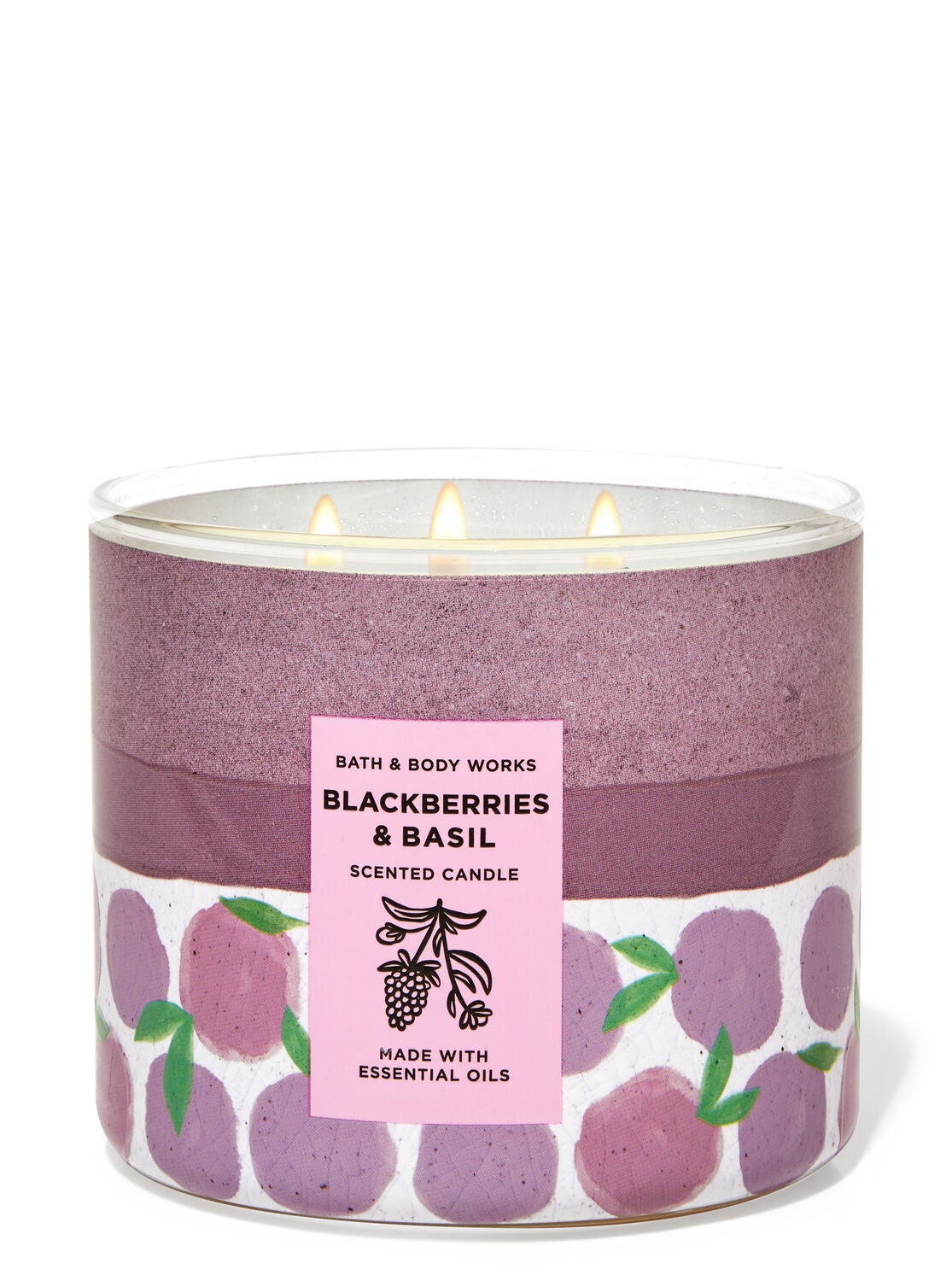 Blackberries & Basil 3-Wick Candle
