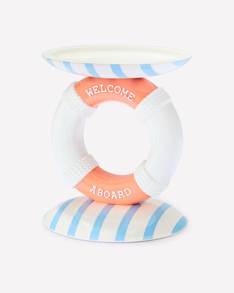 Ring Buoy Pedestal 3-Wick Candle Holder